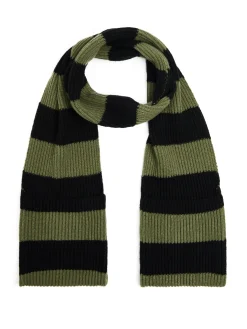 Oliwkowy szalik z kieszeniami