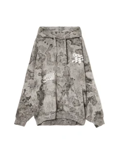 Oversizowa bluza z kapturem i nadrukiem