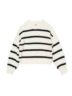 Pasiasty sweter z szerokim rękawem