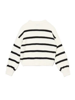 Pasiasty sweter z szerokim rękawem