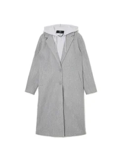 Płaszcz z odpinaną wstawką z kapturem