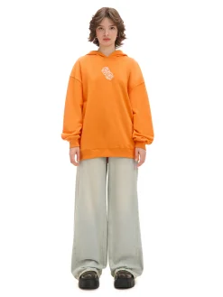 Pomarańczowa bluza z kapturem i nadrukiem UNISEX