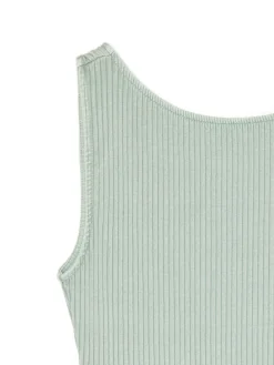 Prążkowana oliwkowa sukienka midi