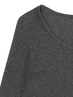 Prążkowana szara koszulka longsleeve