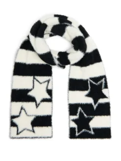 Puchaty szalik z motywem gwiazdy