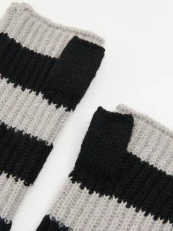 Rękawiczki mitenki w szare paski