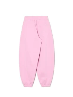 Różowe joggery z wysokim stanem