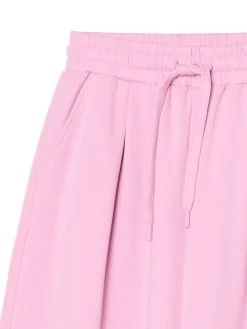 Różowe joggery z wysokim stanem