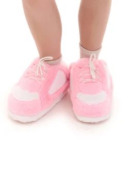 Różowo-białe kapcie