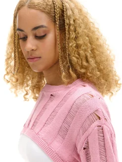 Różowy krótki sweter