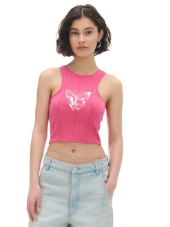 Różowy top z motylem