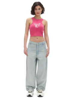 Różowy top z motylem