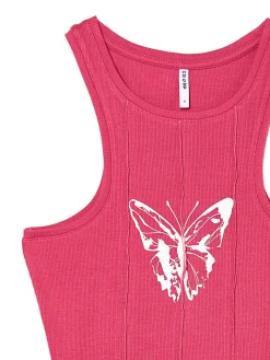 Różowy top z motylem