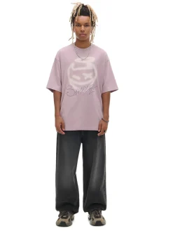 Różowy T-shirt z nadrukiem