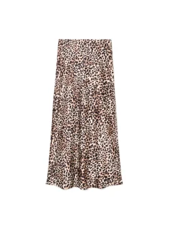 Satynowa spódnica w panterkę