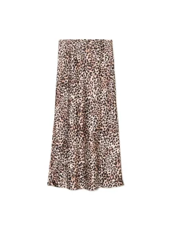 Satynowa spódnica w panterkę