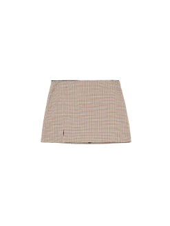 Spódnica mini w kratę z wiskozą