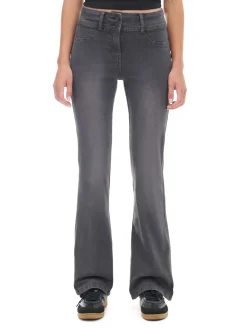 Spodnie flare z efektem sprania