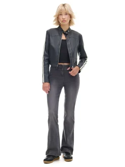 Spodnie flare z efektem sprania