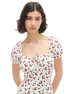 Sukienka midi w wiśnie