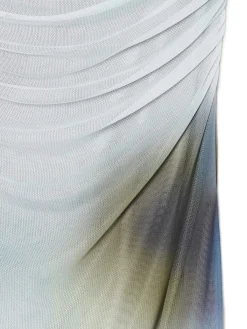 Sukienka midi z ozdobnymi marszczeniami