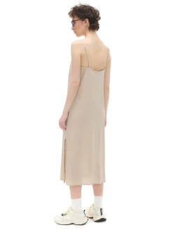 Sukienka midi z wiskozy i lnu