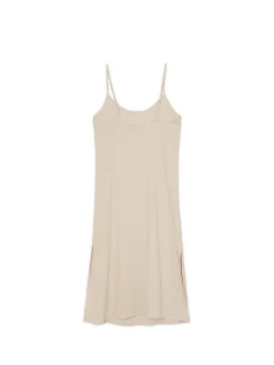 Sukienka midi z wiskozy i lnu