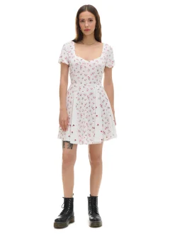 Sukienka mini z wiskozy w kwiaty