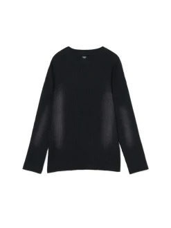 Sweter oversize z efektem sprania