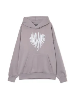 Szara bluza z kapturem i nadrukiem UNISEX
