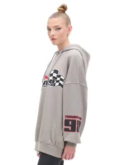 Szara bluza z motywem racingowym UNISEX