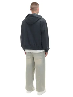 Szara jeansowa kurtka z kapturem