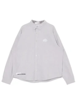 Szara koszula z ozdobnym wykończeniem