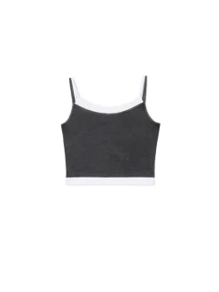 Szara koszulka z białymi wstawkami