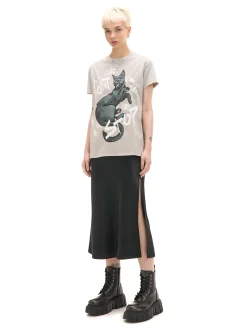 Szara koszulka z kotem