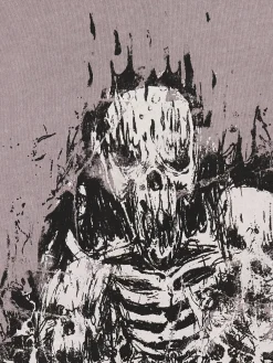 Szara koszulka z motywem kościotrupów UNISEX