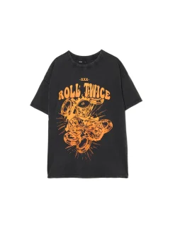 Szara koszulka z nadrukiem kości