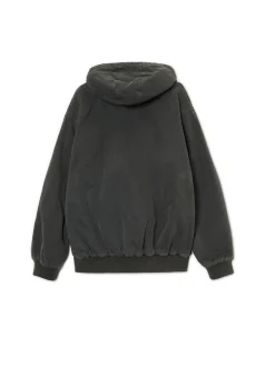 Szara kurtka bomber z kapturem