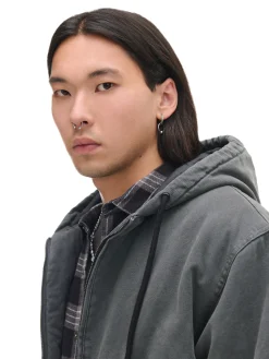 Szara kurtka bomber z kapturem