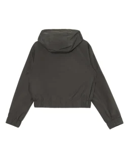 Szara kurtka z kapturem