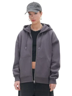 Szara rozpinana bluza oversize