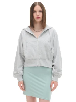 Szara rozpinana bluza z kapturem