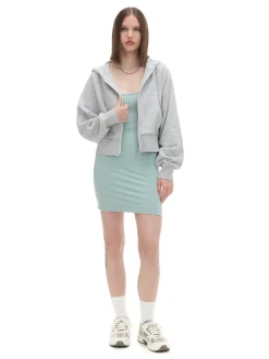 Szara rozpinana bluza z kapturem