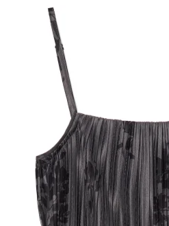 Szara sukienka midi w kwiaty