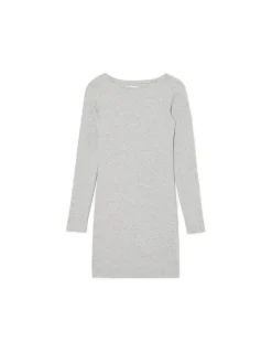Szara sukienka mini z długimi rękawami