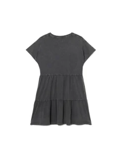 Szara sukienka mini z marszczeniami