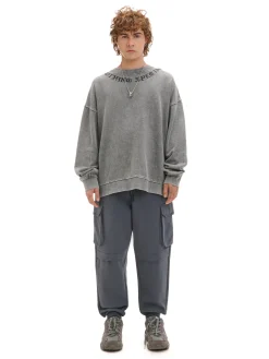 Szare dresowe joggery z kieszeniami