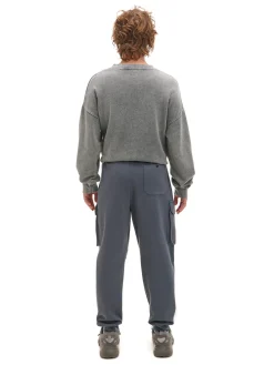 Szare dresowe joggery z kieszeniami