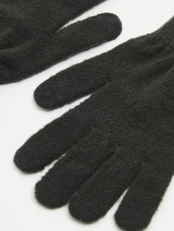 Szare dzianinowe rękawiczki