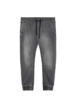 Szare jeansowe joggery chino